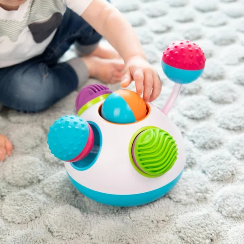 Vista 2 de Fat Brain Toys Klickity - Juguetes sensoriales para bebés de 1 año en adelante, actividades de desarrollo temprano multitextura para estimulación