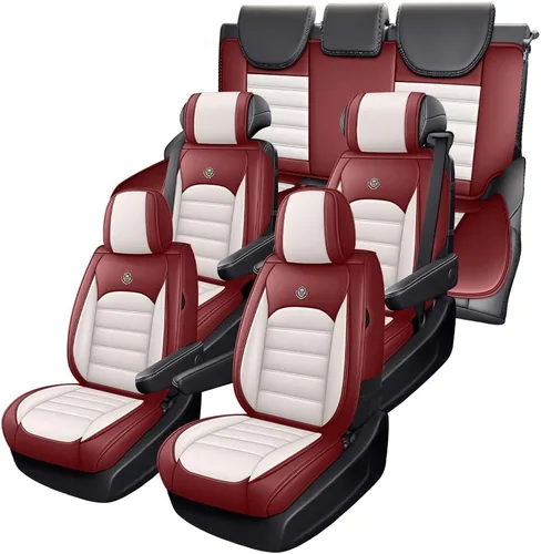 Vista 10 de JOJ Funda de asiento de automóvil para Ford Expedition 2007-2026, fundas de asiento de automóvil impermeables de cuero, juego completo, protector