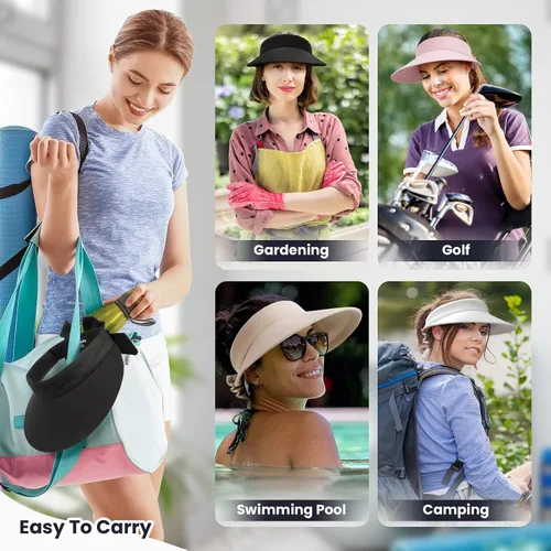 Vista 6 de Simplicity sombrero de playa con visera con protección UV SPF 50 para mujer