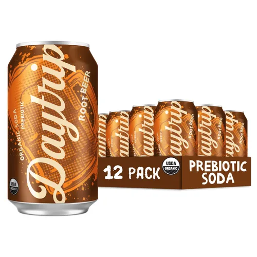 Vista 10 de Daytrip Soda prebiótica espumosa orgánica, soda baja en azúcar y alternativa de soda saludable baja en calorías, bebida prebiótica para la salud