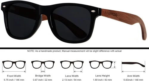 Vista 6 de ANDWOOD Gafas de sol polarizadas de madera para hombres y mujeres, protección UV, marco de bambú de madera, gafas de sol espejadas