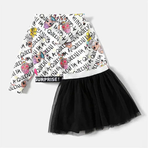 Vista 2 de L.O.L. Surprise! 2pcs Toddler Girl Hoodie Sweatshirt and Skirt Set Girls Birthday Party Outfit 2-12 Years