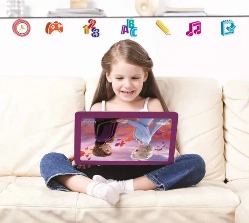 Vista 4 de Lexibook Disney Frozen 2 - Portátil educativo y bilingüe alemán/inglés - Juguete para niñas con 124 actividades para aprender, jugar juegos y música