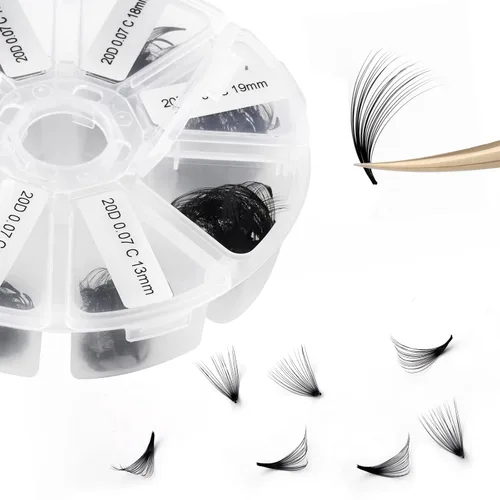 Vista 12 de Racimos de pestañas 60D/80D, extensiones de pestañas DIY, pestañas rizadas D, racimos de pestañas esponjosas, longitud mixta 12-16 mm, racimos