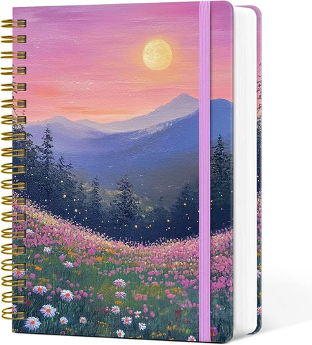 Vista 26 de Cuaderno rayado en espiral para el trabajo, 300 páginas gruesas B5 (7.1 x 10 pulgadas), diario a rayas universitarias para mujeres y escritura
