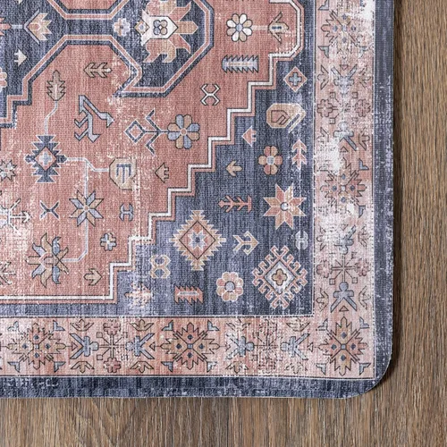 Vista 4 de nuLOOM Tapete cómodo para cocina o lavandería estilo oriental vintage, 2 x 3, azul