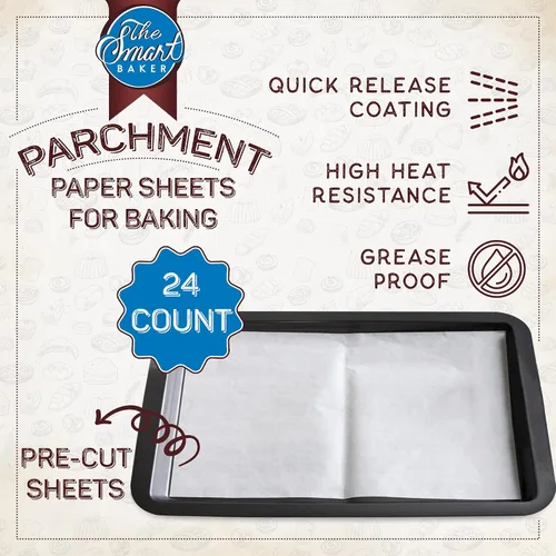 Vista 2 de The Smart Baker, hojas de papel de pergamino precortadas, S, Blanco