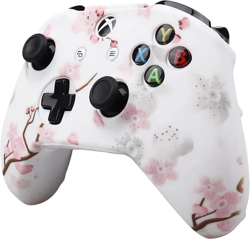 Vista 7 de RALAN Cherry Blossoms Skin para el controlador Xbox One, funda de silicona Sakura, protector de piel compatible con el controlador Xbox Ones