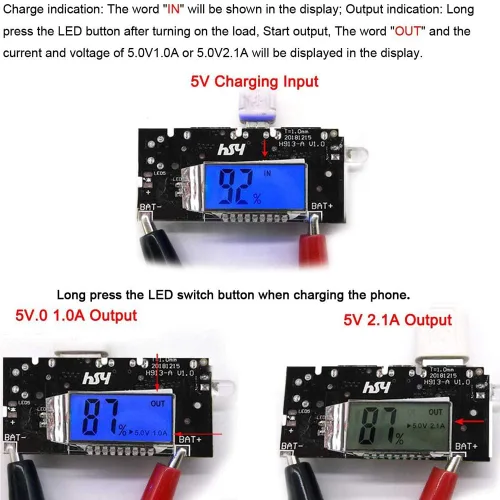 Vista 4 de Módulo de Carga de Batería Dual USB 18650 con Protección 4 piezas, Placa PCB de Banco de Energía, Módulo de Placa de Circuito Dual USB 5V 1A 2.1A