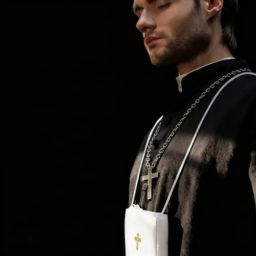 Vista 6 de Funda de cuero para Pyx, estuche de Pyx católico con correa para comunión, sacerdotes anfitriones, diáconos, regalos