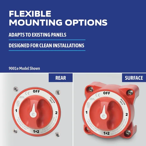 Vista 4 de Interruptores de batería de 350 Amp E-Series de Blue Sea Systems