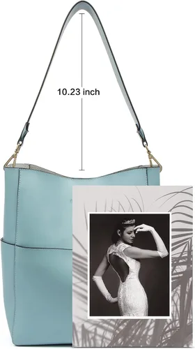 Vista 7 de BOSTANTEN - Bolsos de cuero al hombro tipo balde para mujer