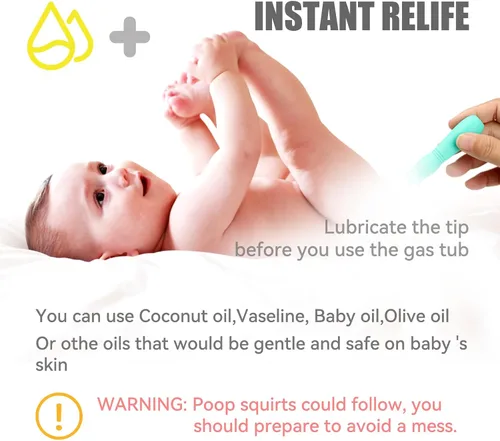 Vista 6 de Aliviador de gases y cólicos para bebés, alivio efectivo e instantáneo del estreñimiento para bebés, solución natural para cólicos y gases en bebés