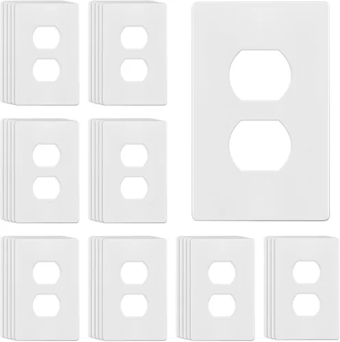 Vista 34 de ENERLITES Placa de pared dúplex para tomacorriente para receptáculos, cubierta de toma de corriente eléctrica jumbo, acabado brillante, de gran Negro