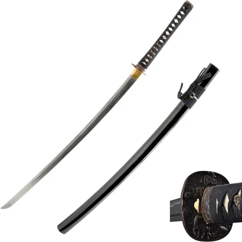 Vista 12 de Katana Samurai - Espada para exhibición, forjada a mano, acero al carbono