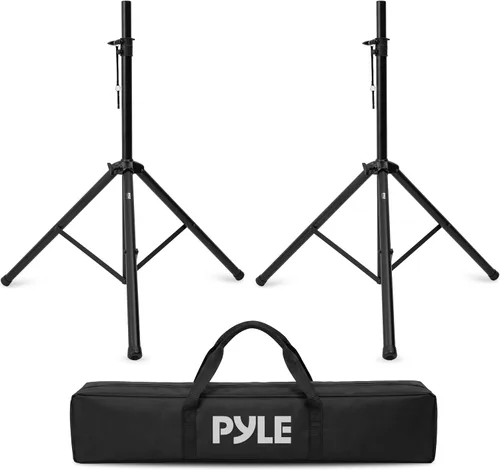Vista 9 de Pyle Soporte universal para altavoz con montaje de trípode de alta resistencia y altura ajustable de 40" a 71", inserto compatible de 35mm