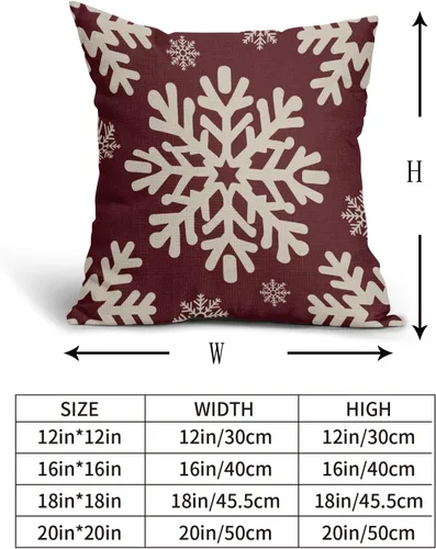 Vista 117 de Fundas de almohada decorativas de Navidad negras 40x40 cm con copos de nieve blancos de Navidad, juego de 2, temática rústica de invierno