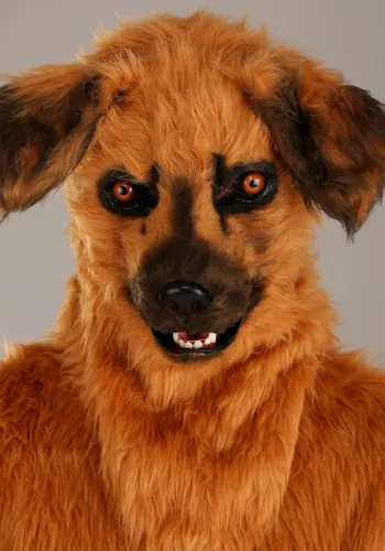 Vista 4 de Traje de Mascota de Perro con Máscara de Boca Móvil para Adultos Multicolor