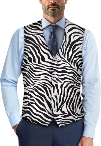 Vista 14 de TODIYADDU Chaleco de cuello en V para hombre, chaquetas de traje sin mangas Maple Leaf