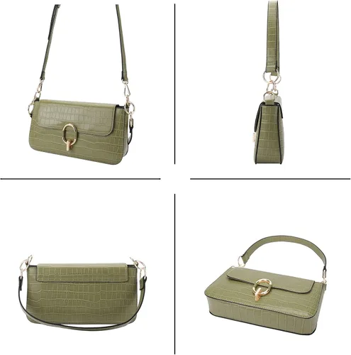 Vista 3 de Bolso bandolera para mujer diseño de cocodrilo
