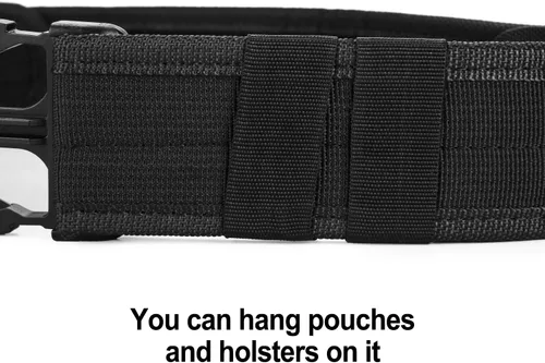 Vista 4 de AGPTEK Cinturón táctico de combate de nylon para seguridad policial (negro)