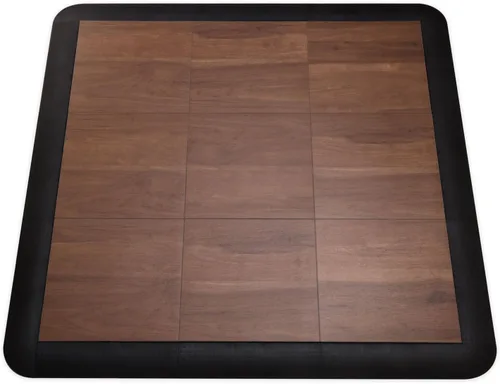 Vista 2 de Big Floors 3X3DKMAPLEFLOOR Kit de piso de baile modular entrelazado de plástico liviano (3' x 3'), roble oscuro, 21 piezas