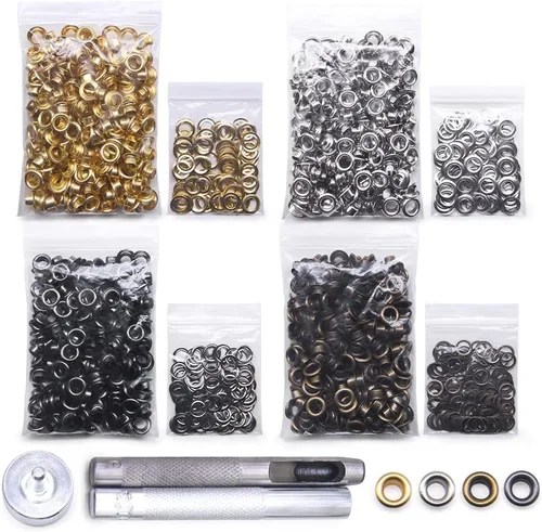 Vista 12 de SEMINI Kit de 800 ojales Gronmets de 0.138 in con 3 piezas de herramientas de instalación para zapatos, ropa, bolsa de manualidades, 4