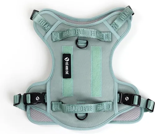 Vista 12 de Fei & Eve - Arnés para perro, sin tirones, nailon duradero, doble asa, panel táctico, pequeño (negro) 3-Point No-Pull Control, Dual Handle