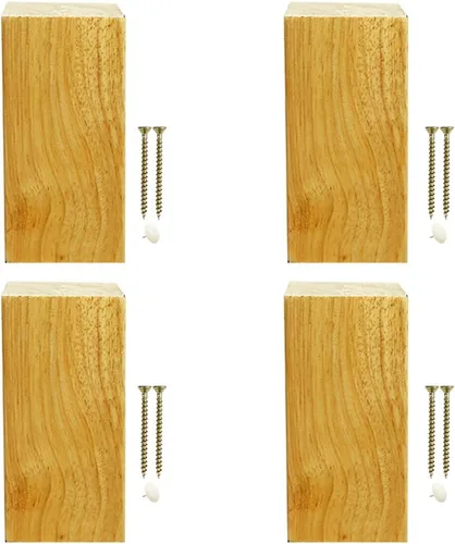 Vista 13 de Juego de 4 patas cuadradas de madera maciza para muebles, patas para silla de mesa auxiliar, patas de sofá, patas de armario, patas de banco, patas