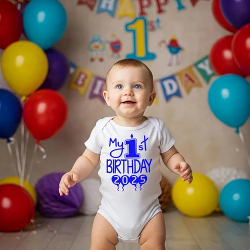 Vista 15 de Reaxion Traje de cuerpo entero hecho a mano para bebé niño y niña, mi primer cumpleaños 2024