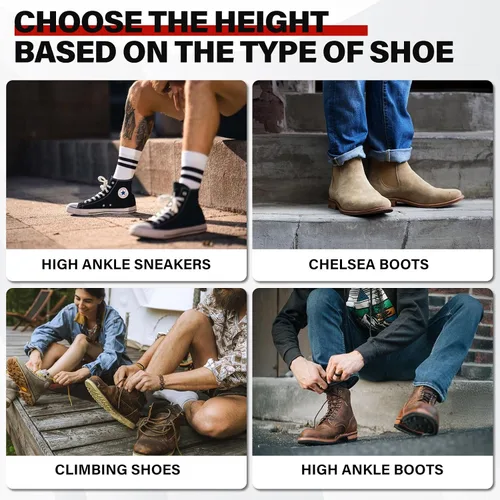 Vista 6 de ERGOfoot Plantillas para aumentar la altura para hombres y mujeres, alzas de zapatos invisibles ajustables y potenciadores de altura, se ajustan a