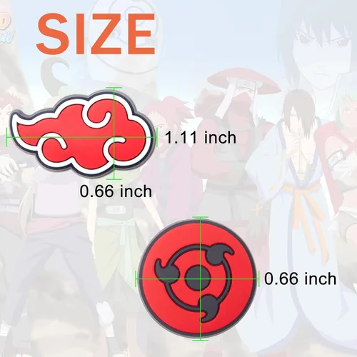 Vista 2 de Babymiu Red Cloud Anime - Dijes para zapatos (10 unidades) para regalos de anime, suministros de fiesta, manga para cualquier decoración de zapatos