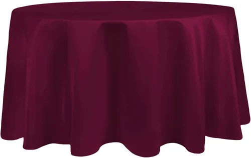 Vista 15 de Ultimate Textile Mantel redondo de satén nupcial de 60 pulgadas, se adapta a mesas de menos de 60 pulgadas de diámetro, berenjena morado berenjena