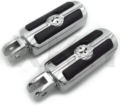 Vista 5 de SMT- Estriberas cromadas de calavera compatibles con Harley 2018 y posteriores FXBB FXBR FXBRS FXLR 2019 Street Bob [B07P5H6Z2M] Cromo 1