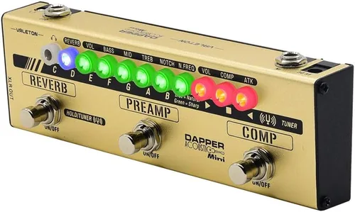 Vista 2 de VALETON Dapper - Mini guitarra acústica eléctrica-acústica DI preamplificador analógico pedal multiefectos