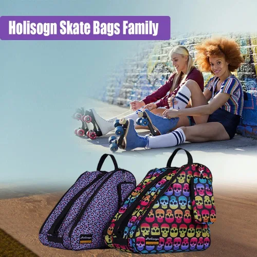 Vista 7 de Holisogn Bolsa de patinaje en línea y ruedas, bolsas de alta calidad y moda para niños, niños, adolescentes, adultos