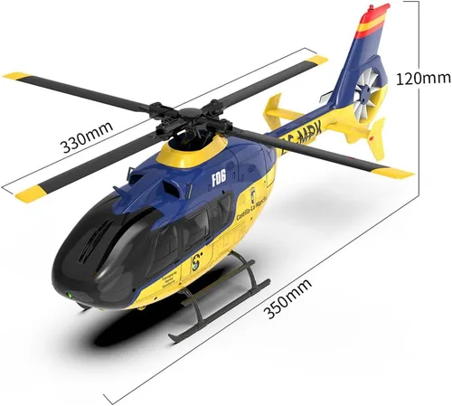 Vista 9 de Helicóptero sin escobillas RC, EC-135 1/36 2.4G 6CH Conducción directa 3D/6G modelo de helicóptero (versión RTF)