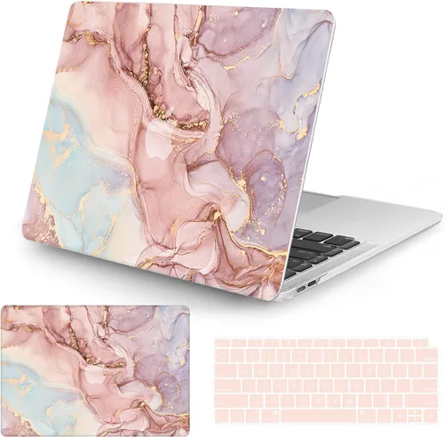 Vista 10 de Funda protectora de plástico rígida de plástico con funda para teclado compatible con MacBook Air de 13 pulgadas 2020, 2019, 2018, A2179, M1, A2337