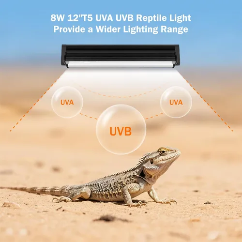 Vista 4 de Bombilla de reptil T5 10.0 UVB, 8 W 12 pulgadas, paquete de 2
