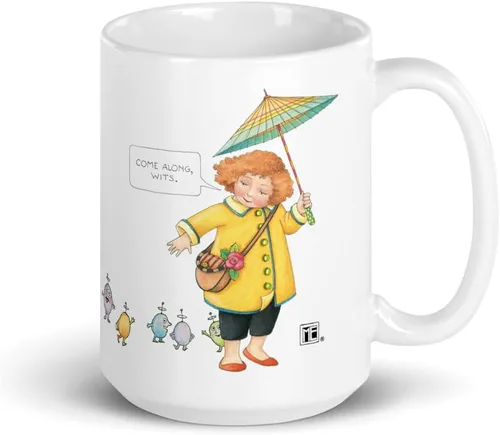 Vista 9 de Mary Engelbreit Taza de café, taza de café de cerámica divertida y linda, taza novedosa, regalo de broma para amigos y compañeros de trabajo, taza