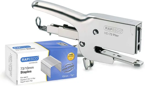 Vista 9 de Rapesco Alicates de grapado - Alicates de embalaje tradicionales HD-73, utiliza 73 grapas tipo 1/4"-1/2" (1169)