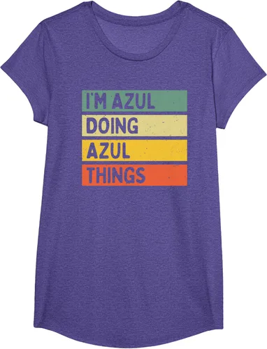 Vista 12 de Camiseta divertida con cita personalizada con texto en inglés "I'm Azul Doing Azul Things