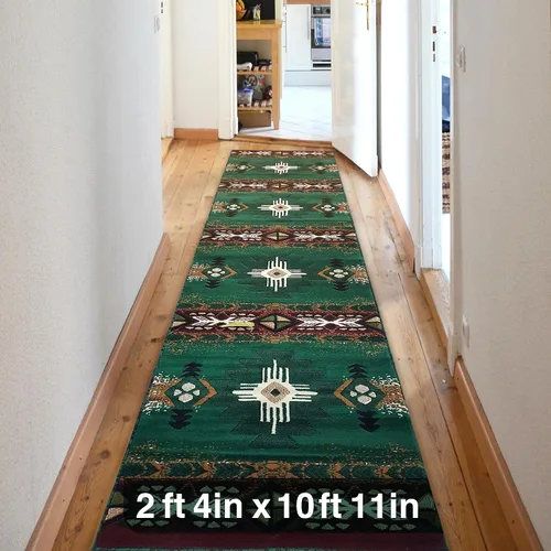Vista 82 de YHSF South West - alfombra estilo nativo americano del suroeste C318 - fácil de limpiar, gruesa, suave, duradera, alfombra inspirada en tribus