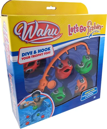 Vista 5 de Wahu Let's Go Fishin' - Juego de 6 juguetes de piscina y baño para niños a partir de 5 años, juego de juguetes de agua de pesca para niños con 1