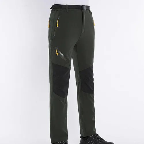 Vista 7 de Yuzhih Hiking Pants with Belt for Men Solid Color Assault Pants Slim Fit Patchwork Pants Outdoor Breathable Cargo Pants