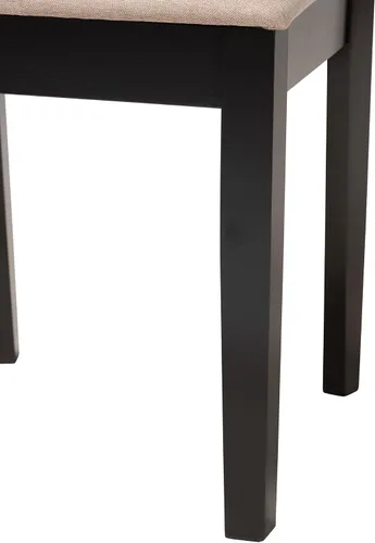 Vista 7 de Baxton Studio Genesis - Juego de 2 sillas de comedor, beige/marrón oscuro