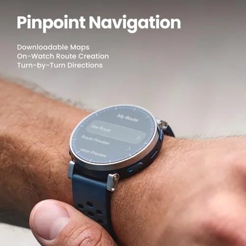 Vista 4 de Amazfit Reloj inteligente Active 3, cristal de zafiro AMOLED de 1.32", GPS Aero White (banda blanca)