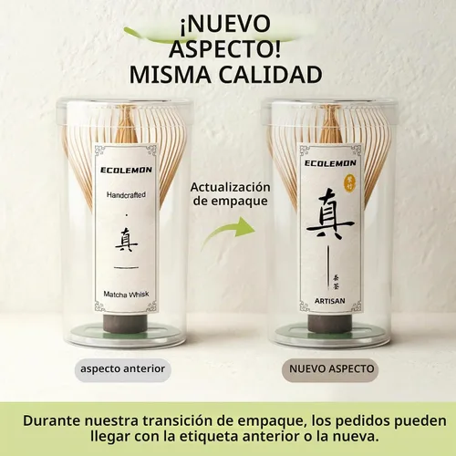 Vista 2 de Espinilleras hechas a mano, batidor de matcha para matcha de Negro