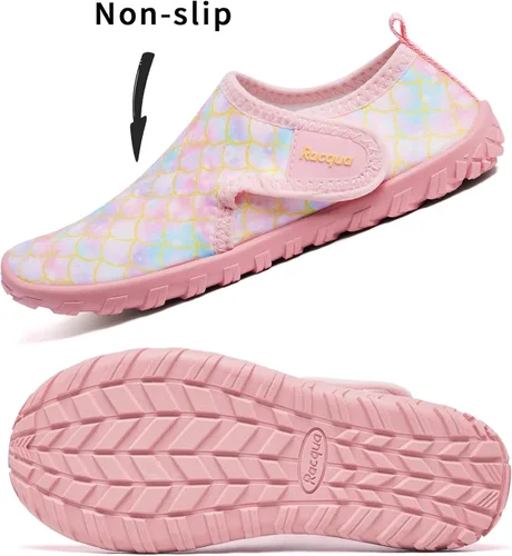 Vista 3 de Racqua Zapatos de agua para niños y niñas, de secado rápido, ligeros, deportivos, acuáticos (niños pequeñosniños grandes)