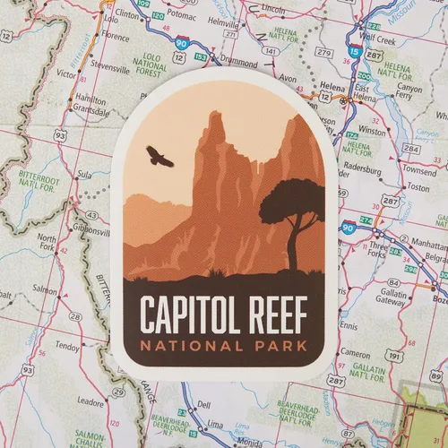 Vista 8 de Vagabond Heart Capitol Reef National Park Sticker – Adhesivo de recuerdo de vinilo resistente a la intemperie